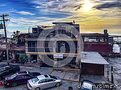 Puerto Nuevo, Mexico September 8, 2023: Famous lobster establishment in the fishing village of Puerto Nuevo. Editorial Stock Photo