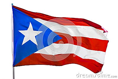 Puerto Rico flag waving in the studio Stock Photo