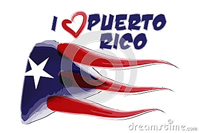 Puerto Rico painted flag icon logo Vector Illustration