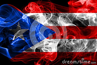 Puerto Rico smoke flag, United States dependent territory flag Stock Photo