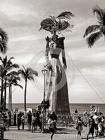 Puerto Vallarta MalecÃ³n DÃ­a d ls Muertos Sculpture Editorial Stock Photo