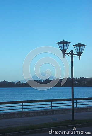 Puerto Varas streetlamp Stock Photo