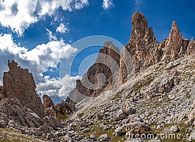 Puez Geisler reserve Dolomite alps Stock Photo