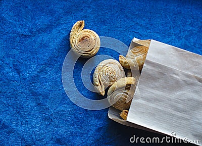 Puff pastry bagel roll Stock Photo