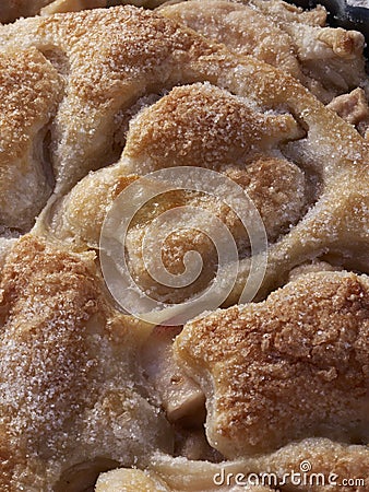 A puff pastry covered lightly sugared apple tart Stock Photo