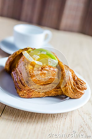 Puff pastry with fruits Stock Photo