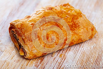 Napolitana with meat and cheese, spanish pastry Stock Photo