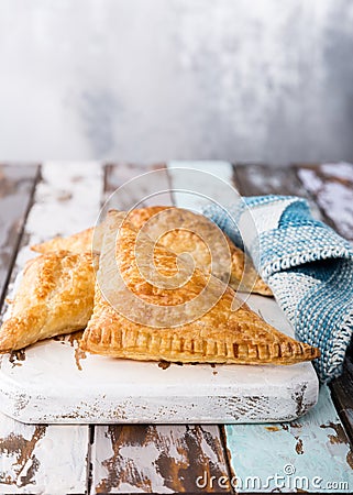 Puff pastry triangles Stock Photo