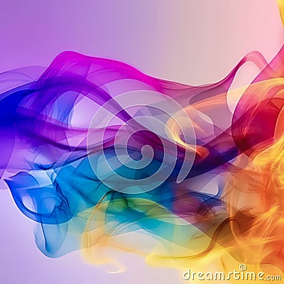 puff of smoke in neon tones, abstract art, colored steam background, smoke cloud swirl pattern, bright vivid colors. Stock Photo