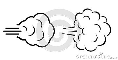 Puff of wind, gust cloud icon Vector Illustration