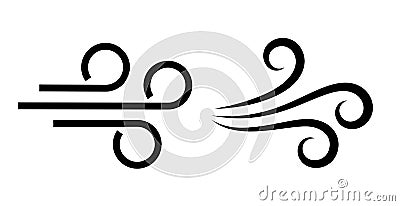 Puff of wind vector icon, air blow symbol Vector Illustration