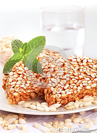 Puffed rice treats Stock Photo