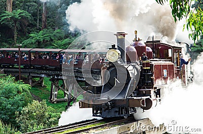 Puffing Billy steam train in the Dandenong Ranges Editorial Stock Photo