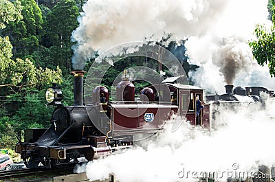 Puffing Billy steam train in the Dandenong Ranges Editorial Stock Photo