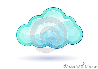 Puffy Blue Modern Cloud Stock Photo