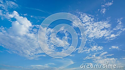 Puffy clouds and blue sky suitable for background use or sky substitution Stock Photo