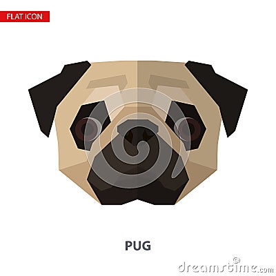 Pug head vector illustration. Vector Illustration