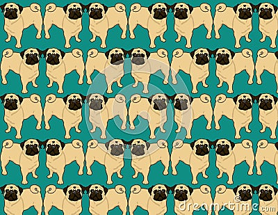 Pug Wallpaper Stock Photo