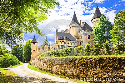 Puimartin castle ,Dordogne Stock Photo