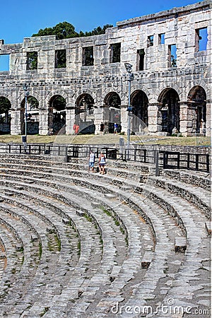 Pula, Istria, Croatia, ancient amphitheater Editorial Stock Photo