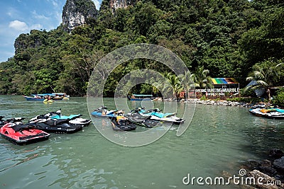 Beautiful scenery and activities around Pulau Dayang Bunting Island, Langkawi, Malaysia. Editorial Stock Photo