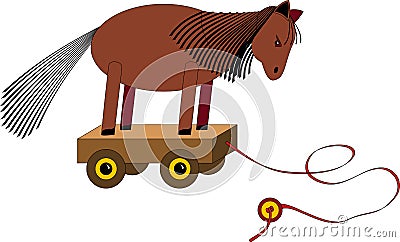 Pull along horse toy Stock Photo