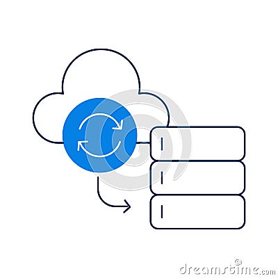 Pull Data Synchronization Vector Editable Stroke Icons Vector Illustration