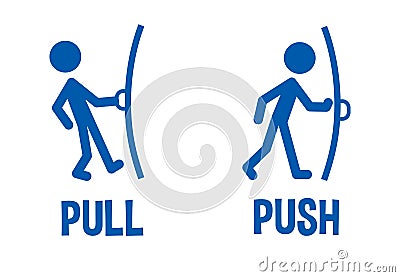 Pull or Push door signs Vector Illustration