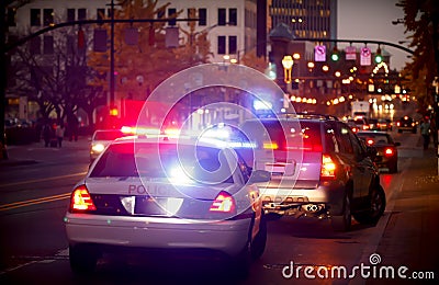 Pulled over by police car Stock Photo