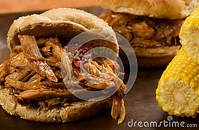 Pulled Pork Sandwich Stock Photo