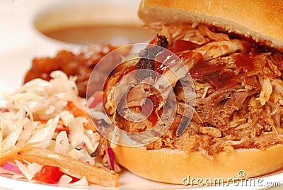 Pulled pork sandwich Stock Photo