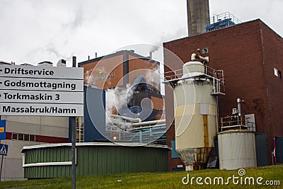 Pulp-and-paper mill in Europe Editorial Stock Photo