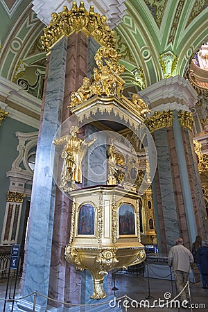 Pulpit in St Peter and Paul Cathedral St Petersburg Russia Editorial Stock Photo