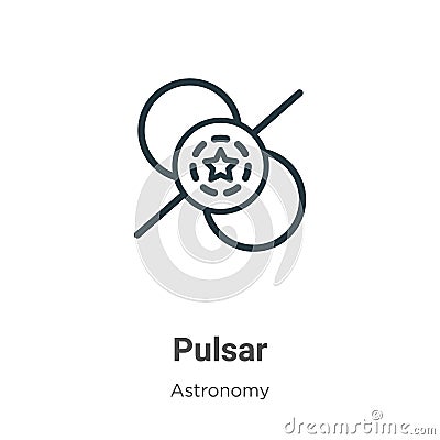 Pulsar outline vector icon. Thin line black pulsar icon, flat vector simple element illustration from editable astronomy concept Vector Illustration