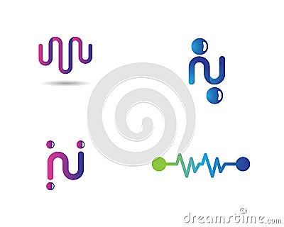 Pulse logo template Vector Illustration