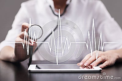 Pulse medical concept background. Medicine and healthcare. Stock Photo