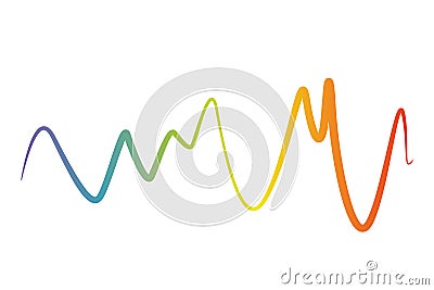 Pulse music player. Audio colorful wave logo. Color equalizer element. Isolated design symbol. Jpeg illustration Cartoon Illustration