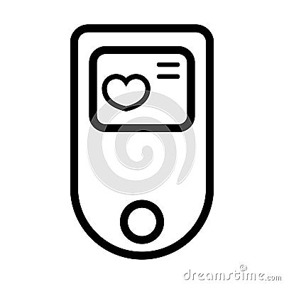 Pulse oximeter icon. measurement of pulse and oxygen in the blood. diagnosis of pneumonia. vector illustration isolated on white Vector Illustration