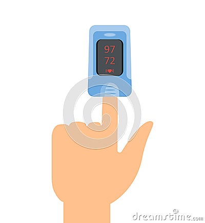 Pulse Oximeter Icon Vector Illustration