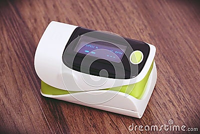 Pulse oximeter with OLED screen Stock Photo