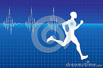 Pulse of running athlete Vector Illustration