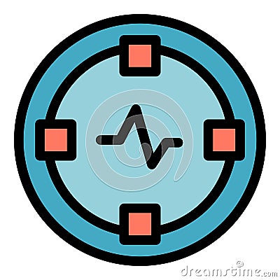 Pulse watch icon color outline vector Vector Illustration