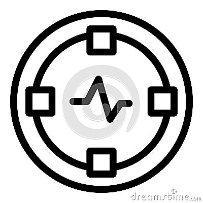 Pulse watch icon, outline style Vector Illustration