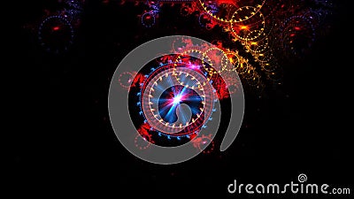 Pulso de disparo sideral colorido que move-se no espaço Pulso de disparo sideral colorido que move-se no espaço