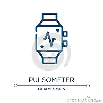 Pulsometer icon. Linear vector illustration from bicycle racing collection. Outline pulsometer icon vector. Thin line symbol for Vector Illustration