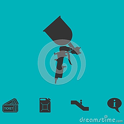 Pulverizer for painting icon flat Vector Illustration
