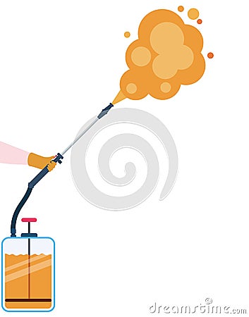 Pulverizer spray bottle with smoke vector design Vector Illustration