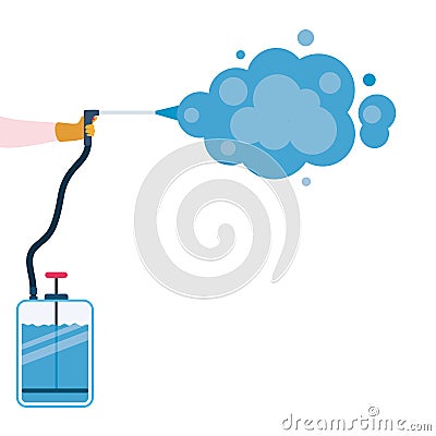 Pulverizer spray bottle with smoke vector design Vector Illustration