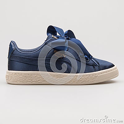 Puma Basket Heart Tween blue sneaker Editorial Stock Photo