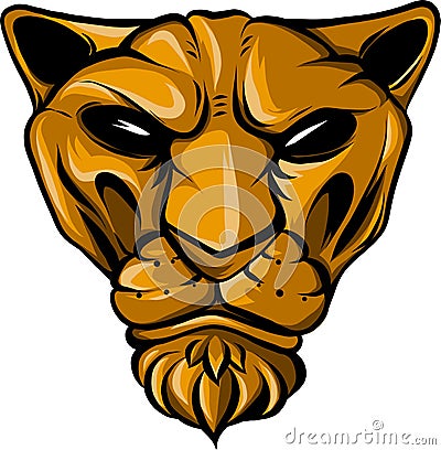 Puma face vector illustration flat style front side Vector Illustration